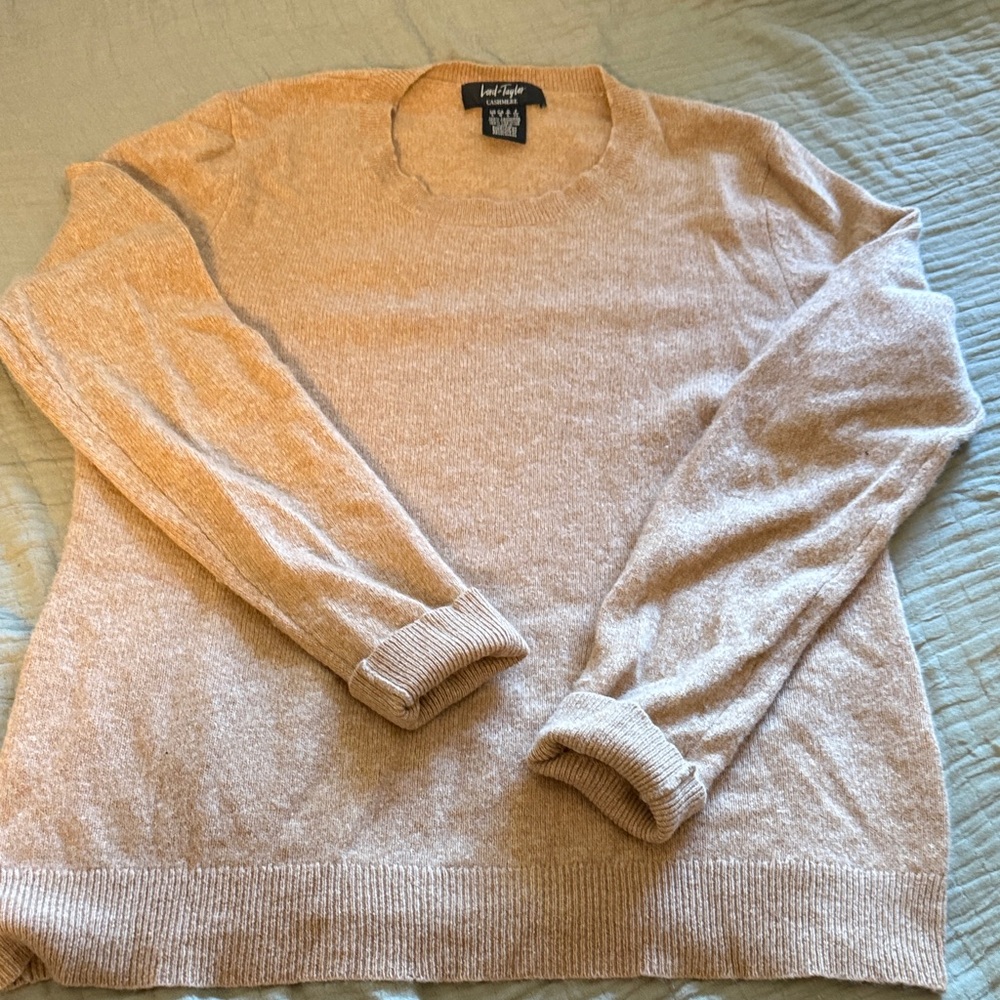 Lord & Taylor Cashmere Light Tan Pullover
